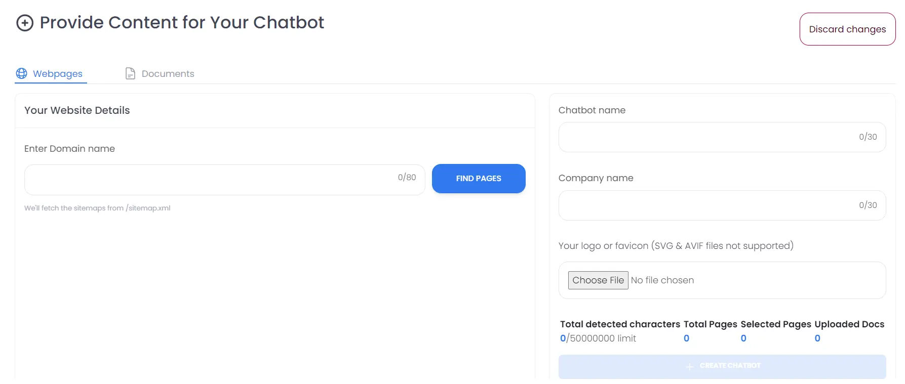 Provide Content For Chatbot